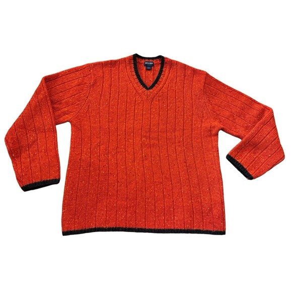 Guess Jeans Sweater Womens XXL 100%wool Vintage Cozy Soft Hongkong 80s Orange - Picture 6 of 10